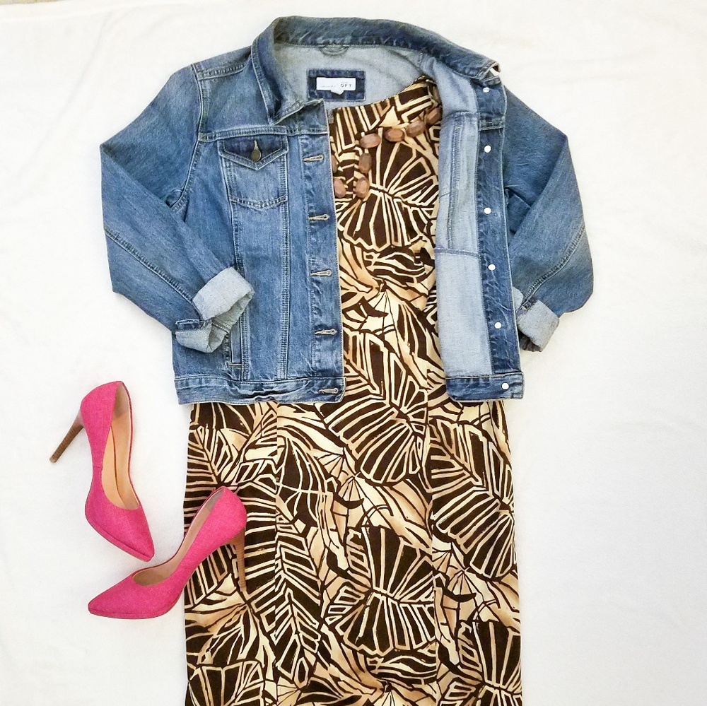 LAST CHANCE Tropical Leaf Floral Print Dress NWOT